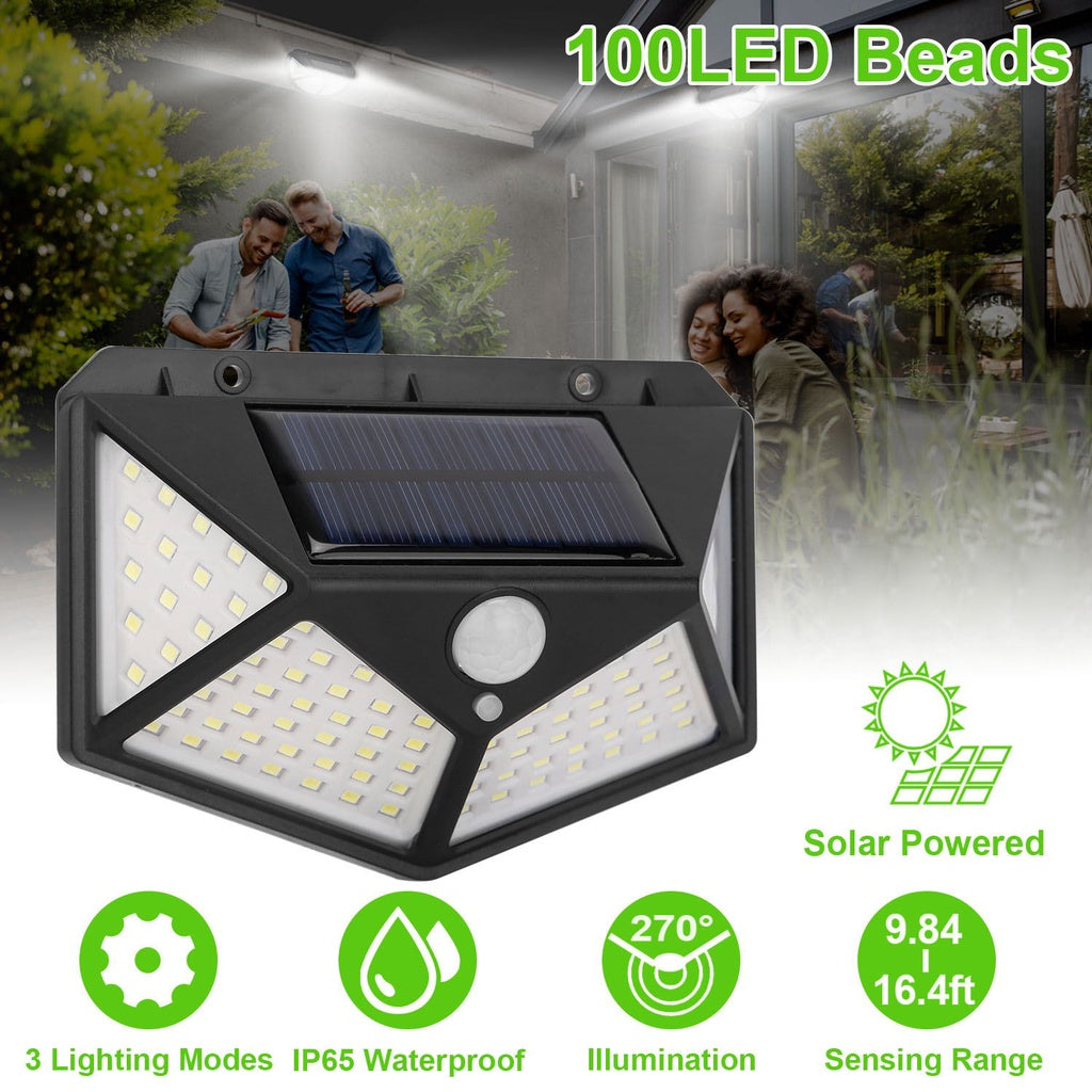 Aplique luz solar con sensor 100 LED